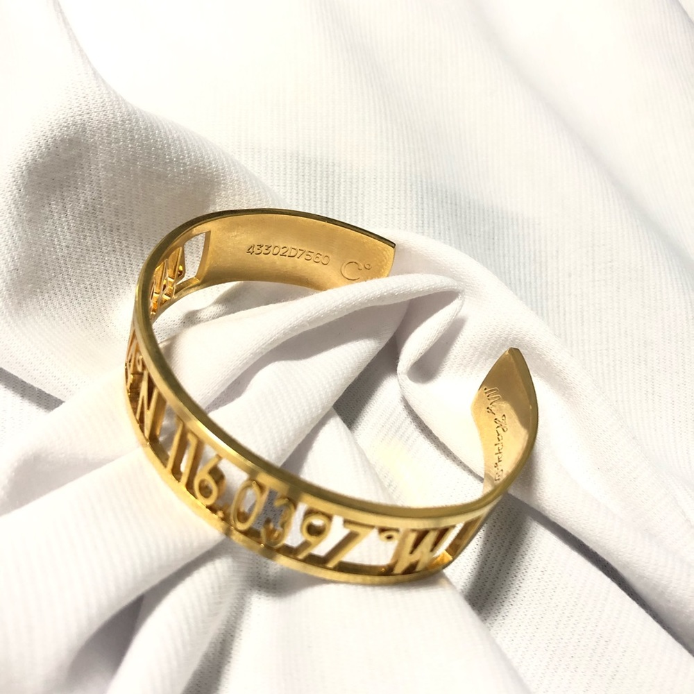 Rare Find- Gold Cut Out Coordinates Bracelet